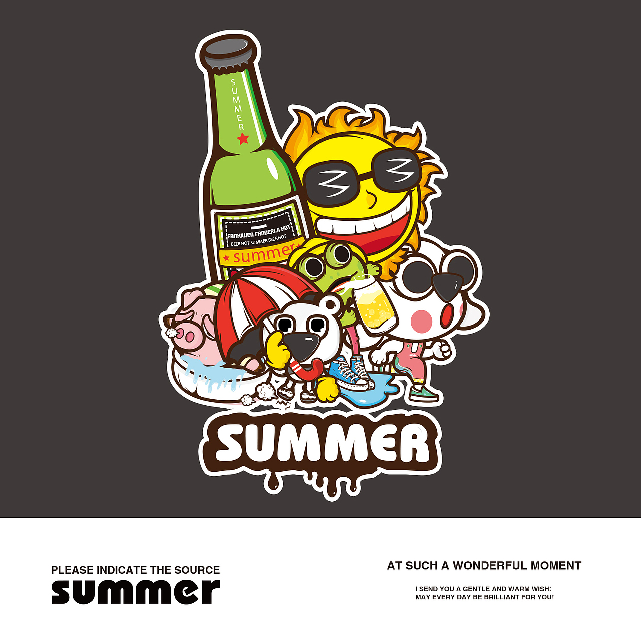 SUMMER（图ZODU2Nzk5NzY=） - 新锐潮流插画 - 站酷设计师Waroe原创素材 - 站酷ZCOOL