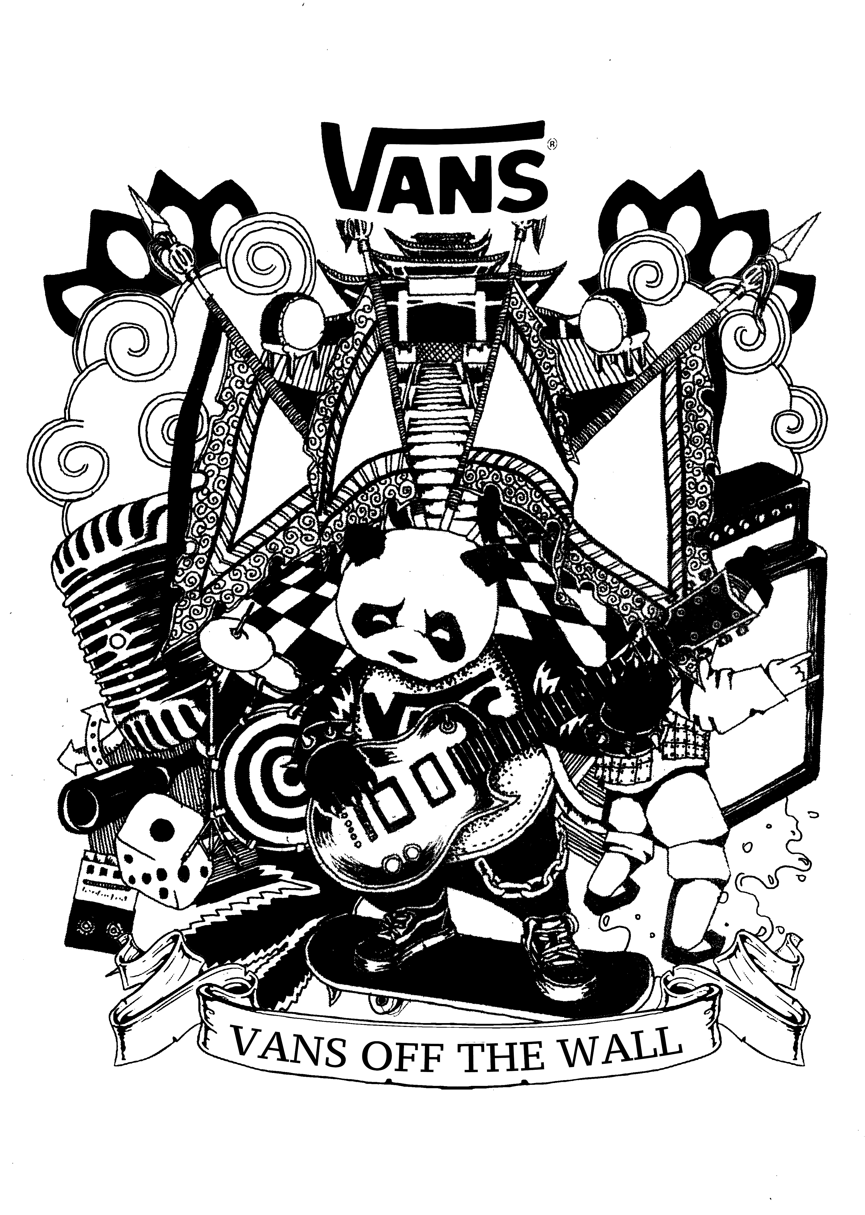 vans t恤图案绘画设计