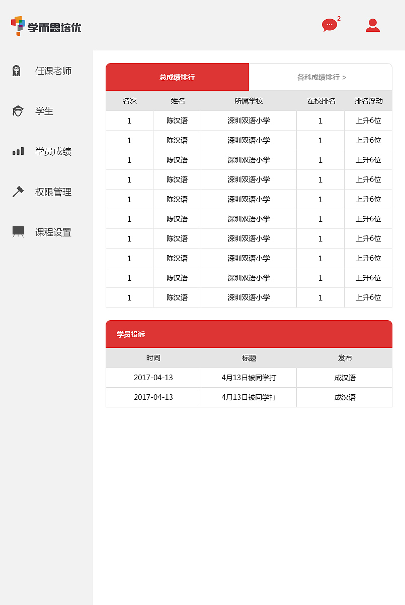 学员成长系统