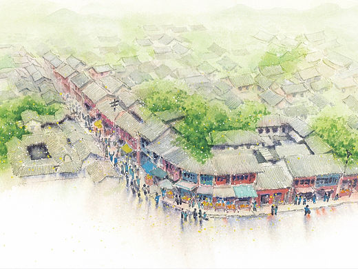 水彩风景（图书插图）