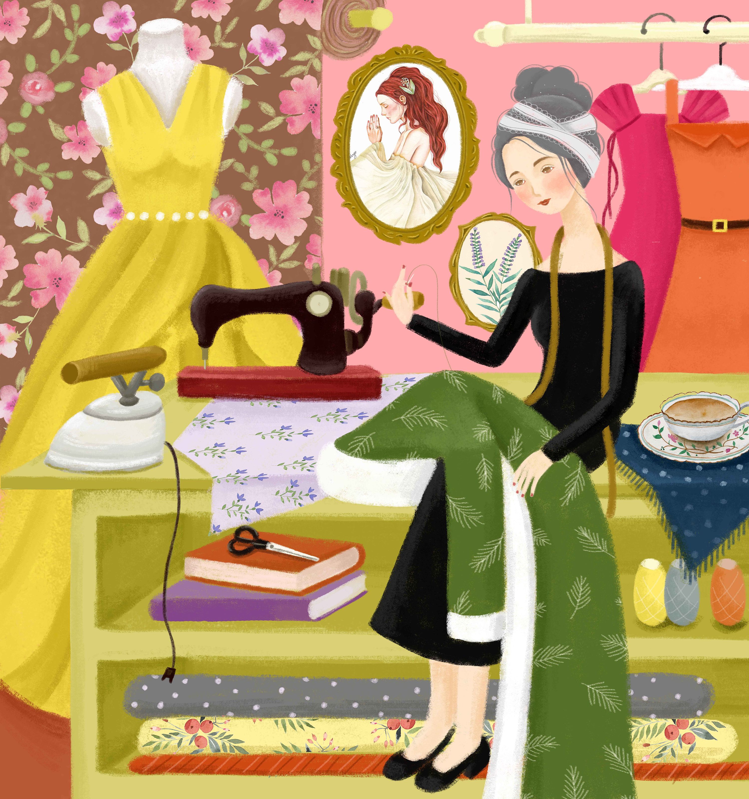 缝衣服|插画|涂鸦/潮流|axiyo啊西哟 - 原创作品 - 站酷 (zcool)