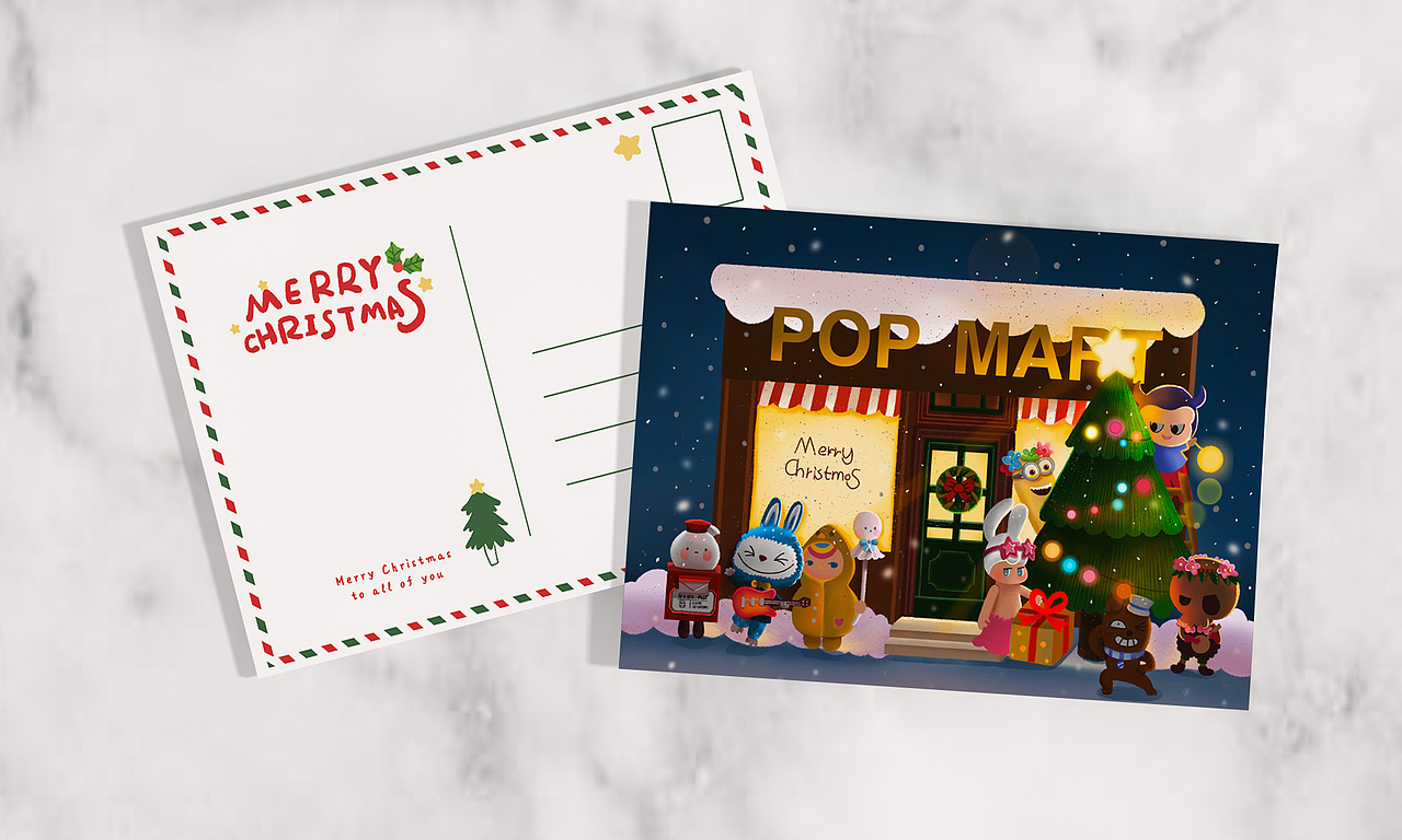 泡泡玛特明信片（图ZMjM4MjYwNjg4） - 商业插画 - 站酷设计师然白原创素材 - 站酷ZCOOL