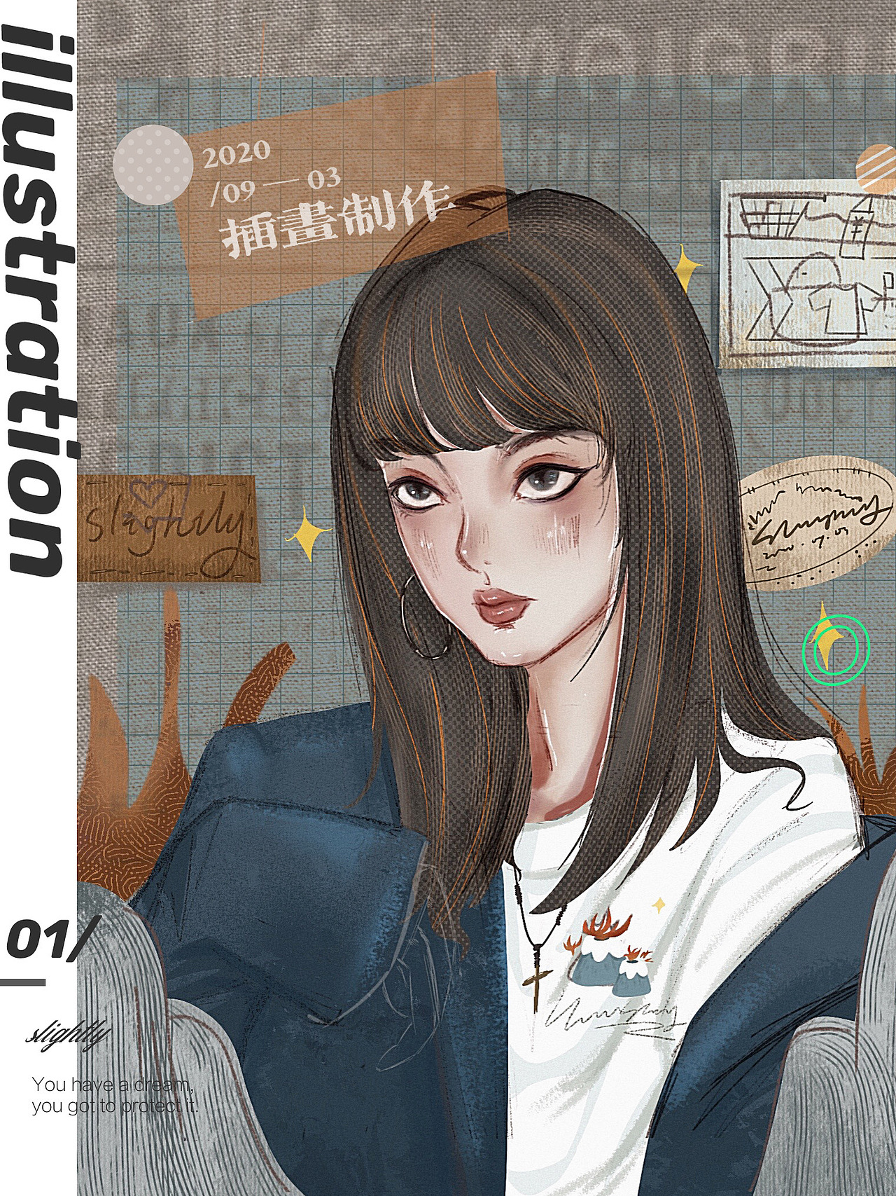 杂志风｜插画（图ZMjI0MTcwOTQ4） - 商业插画 - 站酷设计师少少mtona原创素材 - 站酷ZCOOL