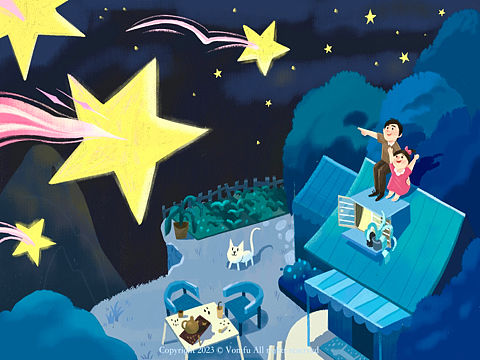 和老爸一起看星星