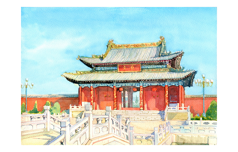 手绘城市系列——《山西》_阿骨aoki-站酷zcool