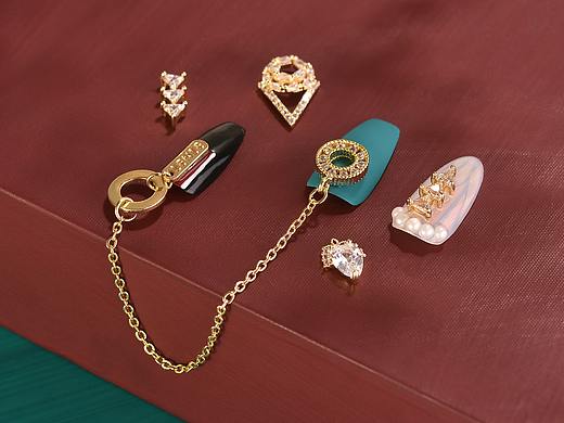 中国风美甲饰品摄影 知性复古系列 详情设计