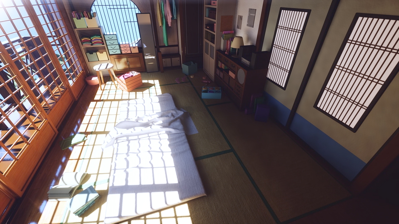 【你的名字】虚幻5三叶家各个场景,全cg场景动画制作