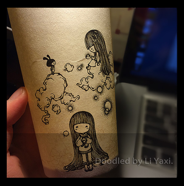 Biu! 涂了半个"杯"（图ZMTU2NjI5NzI=） - 艺术插画 - 站酷设计师桃子Degas原创素材 - 站酷ZCOOL
