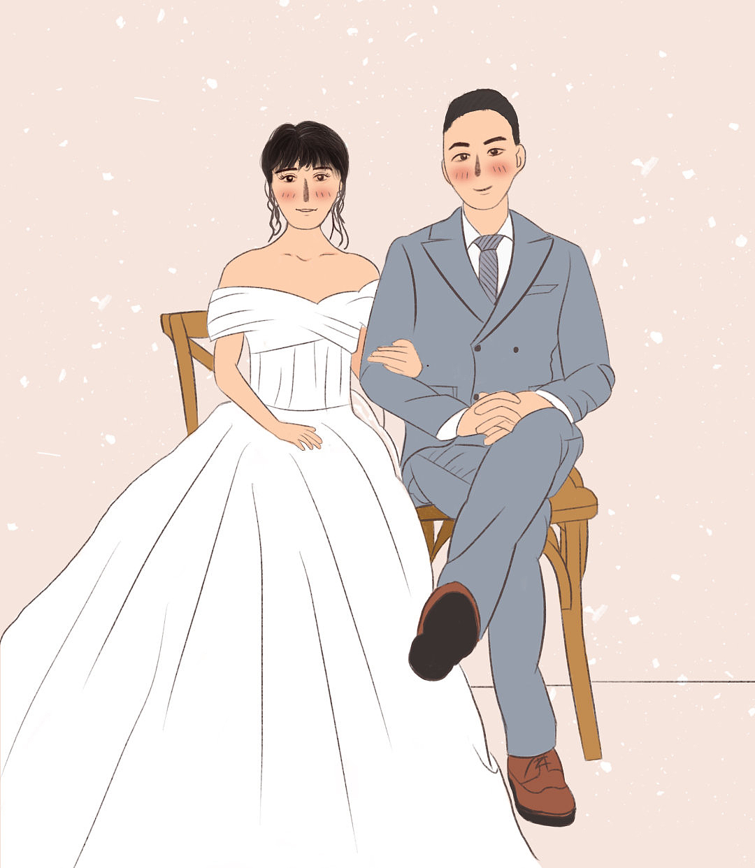 婚纱照插画
