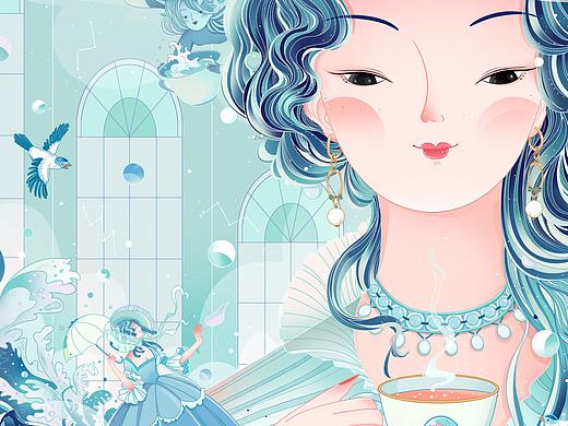 国风插画&小清新茶叶包装插画