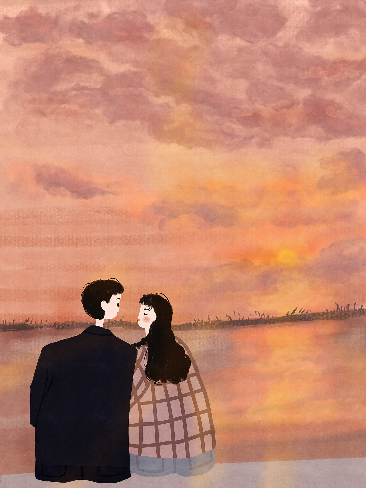 插画//画笔描绘爱情