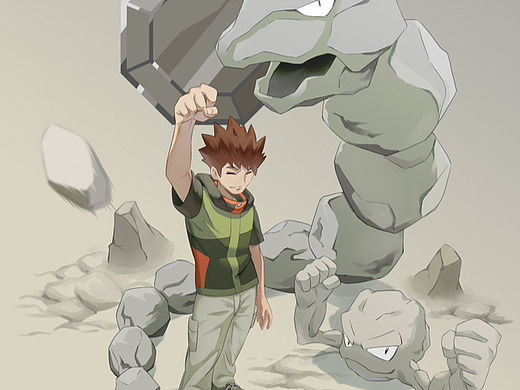宝可梦插画 初代岩石道馆馆主：小刚