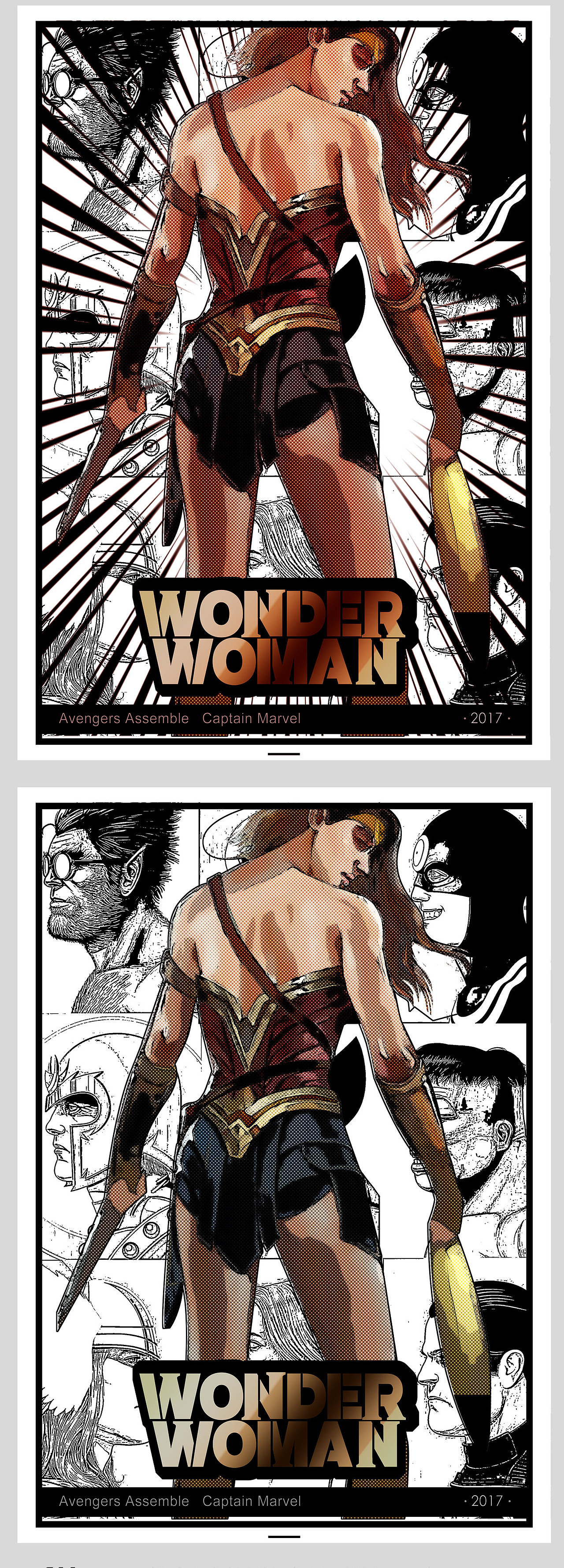 《 神奇女侠》—漫威插画风格海报（图ZODE0NTAzODQ=） - 商业插画 - 站酷设计师田大为原创素材 - 站酷ZCOOL