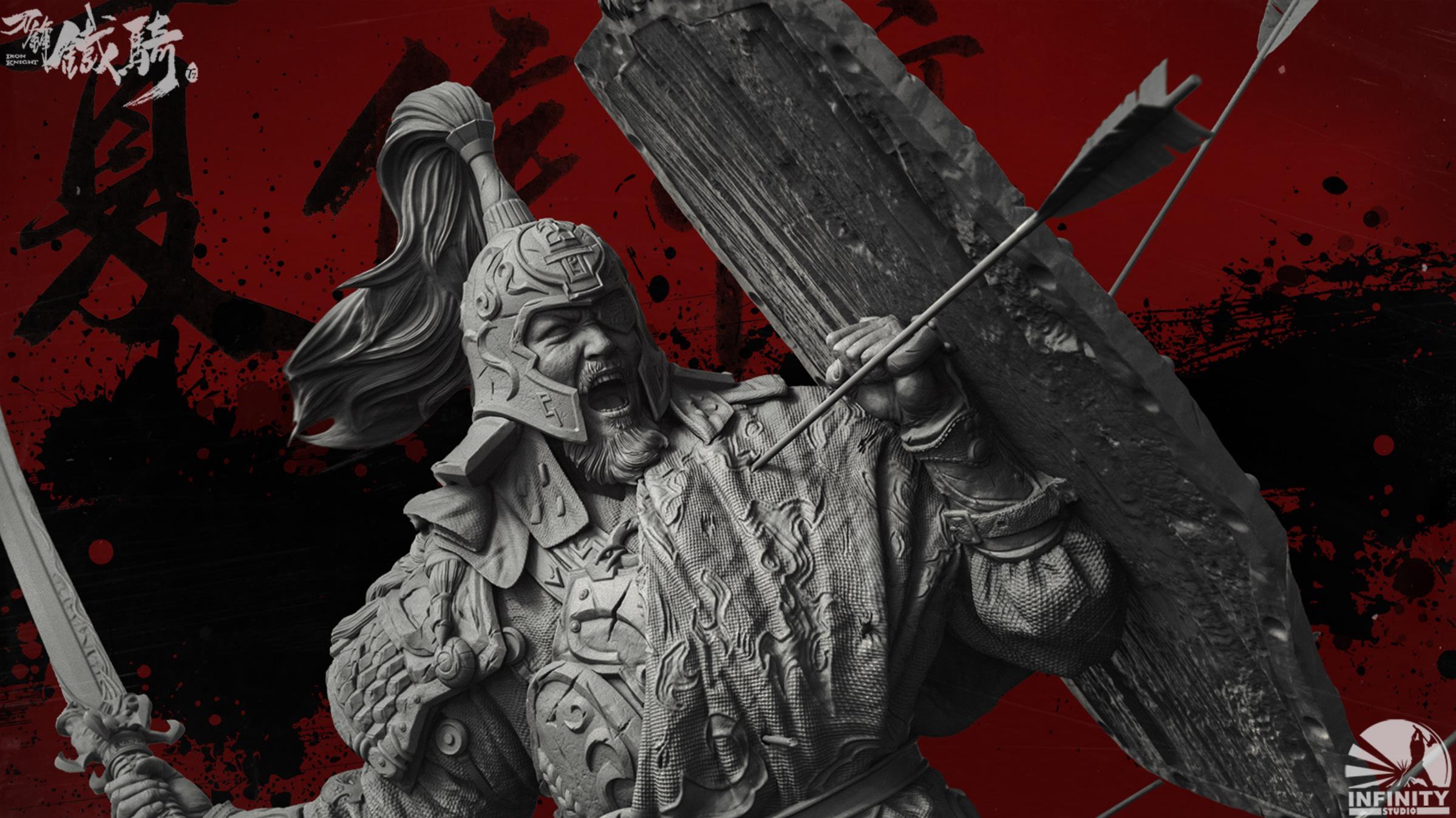 刀锋铁骑黄忠夏侯惇雕像