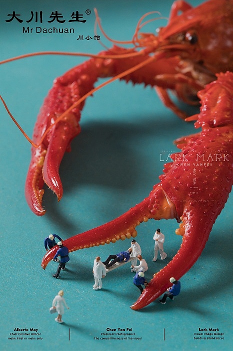 小食材|大世界 小龙虾 美食缩微摄影小人国微缩摄影