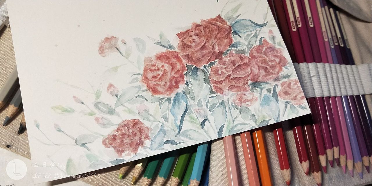 一丛水彩玫瑰（图ZMzQ4MTA2Mzk2） - 绘画 - 站酷设计师白日梦fxy原创素材 - 站酷ZCOOL