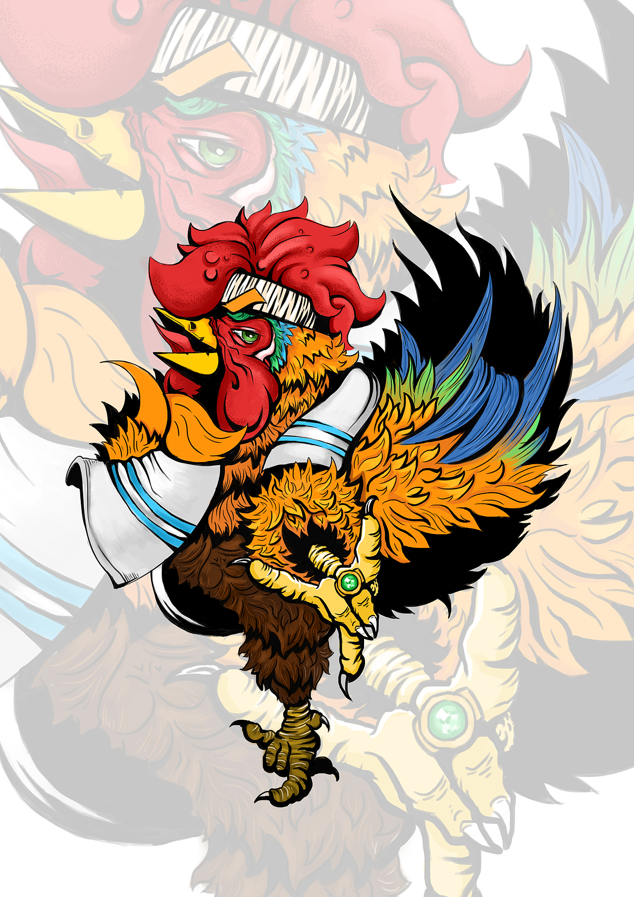 鸡年到了！就画大公鸡囖！（图ZNjg1Mjc5NDg=） - 商业插画 - 站酷设计师MrZHONG77原创素材 - 站酷ZCOOL