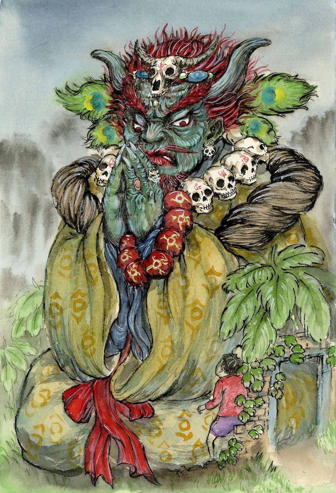 加牟波理入道是在厕所里出现的妖怪,它的原型是中国的厕神紫姑