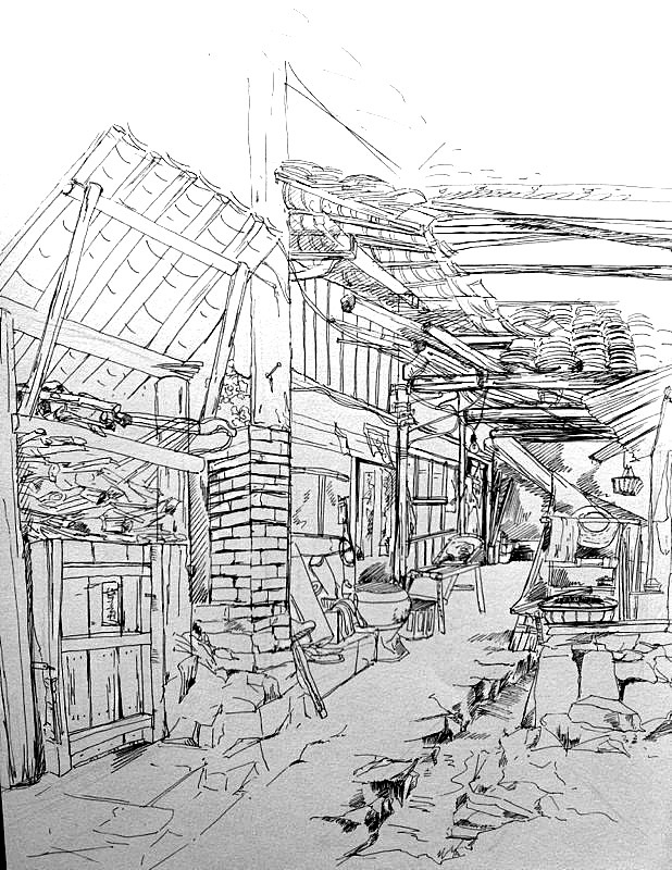 整理浙江丽水速写练习【12P】