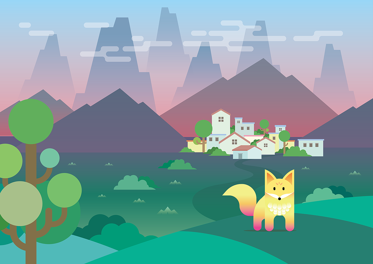 小狐狸扁平插画（图ZNjg5NzI5Mjg=） - 其他UI - 站酷设计师reeydesign原创素材 - 站酷ZCOOL