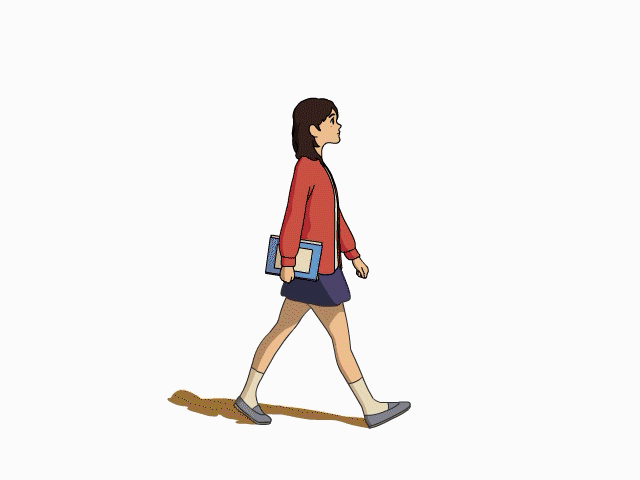 一个人走路的漫画图片图片