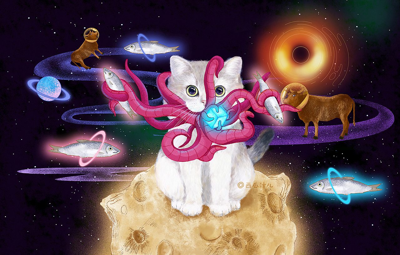 噬元兽-猫粮包装设计（图ZMjYwOTIzMDc2） - 商业插画 - 站酷设计师西瓜汁儿MZ原创素材 - 站酷ZCOOL