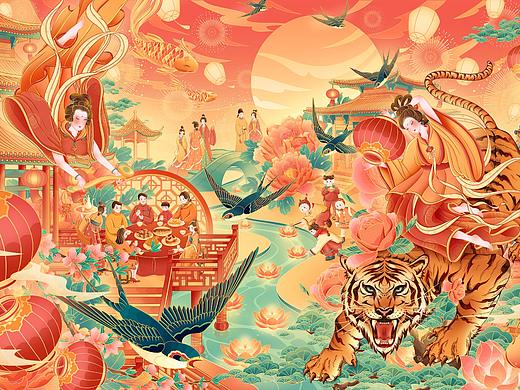 福虎迎春-新年贺图