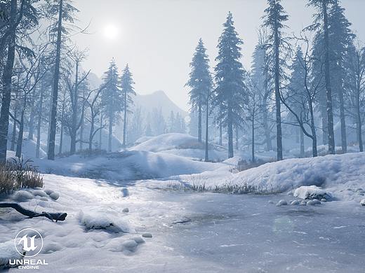 森林雪景