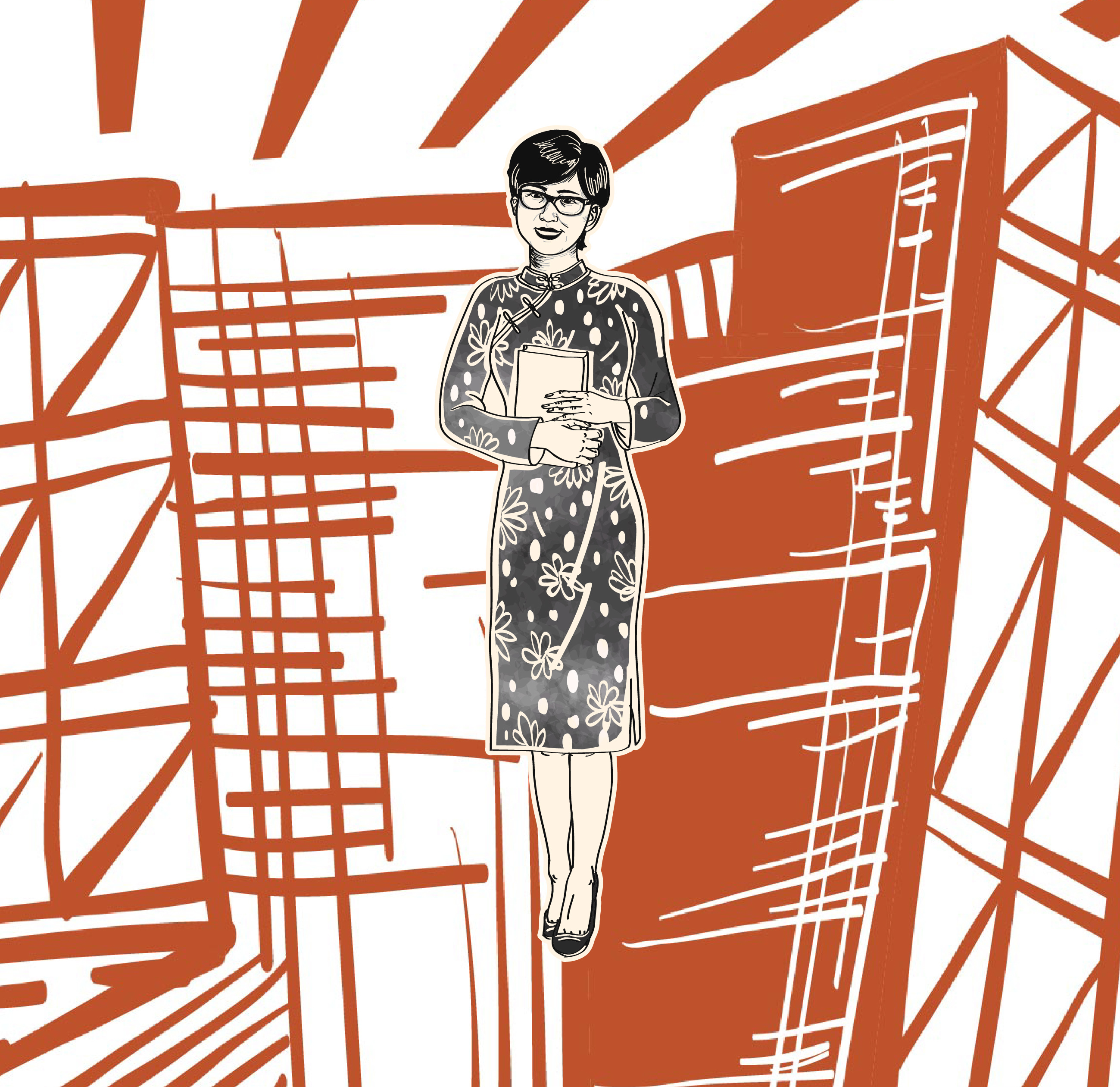 《龙在江湖》民国版画风格墙画