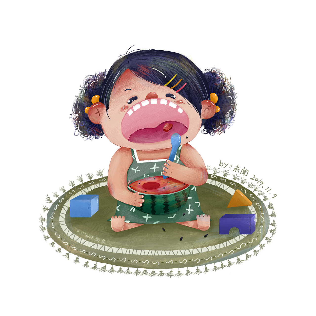 2019插画作品总结（图ZMTkxMzAyNDEy） - 儿童插画 - 站酷设计师Y未闻原创素材 - 站酷ZCOOL