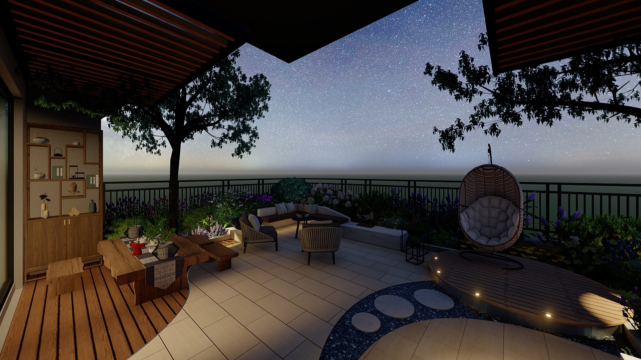 现代风格露台花园