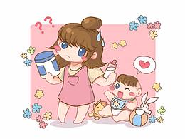 母婴小插画（奶瓶是否含有双酚A的鉴定）