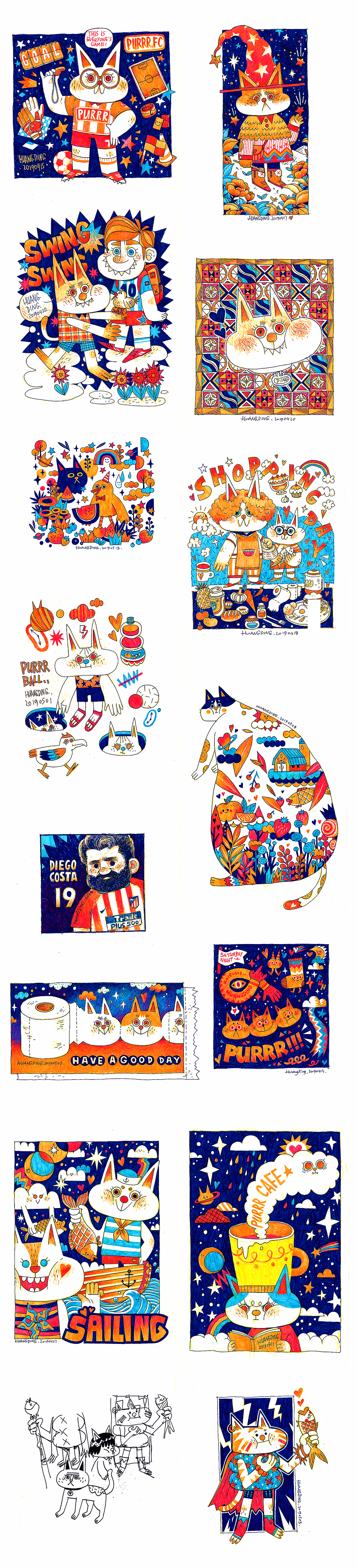 老丁的五月涂鸦-花咪