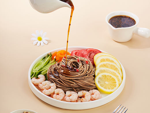 黑麦面 荞麦面条  0脂代餐 面条拍摄