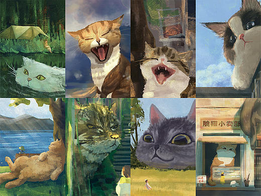 巨貓屯 系列原創(chuàng)插畫（個人主頁-ZNTY1OTE0NDg=） - 創(chuàng)作習(xí)作 - 站酷設(shè)計(jì)師惡人貓今天畫了嗎原創(chuàng)素材 - 站酷ZCOOL