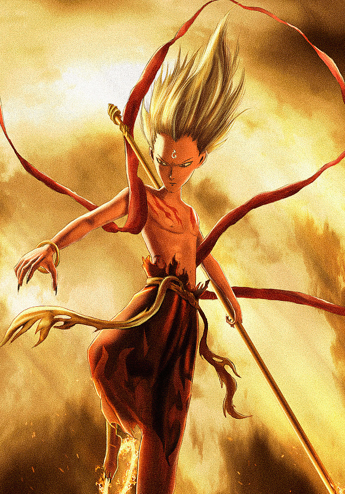 趁热度 手绘动漫人物手绘哪吒手绘合成海报