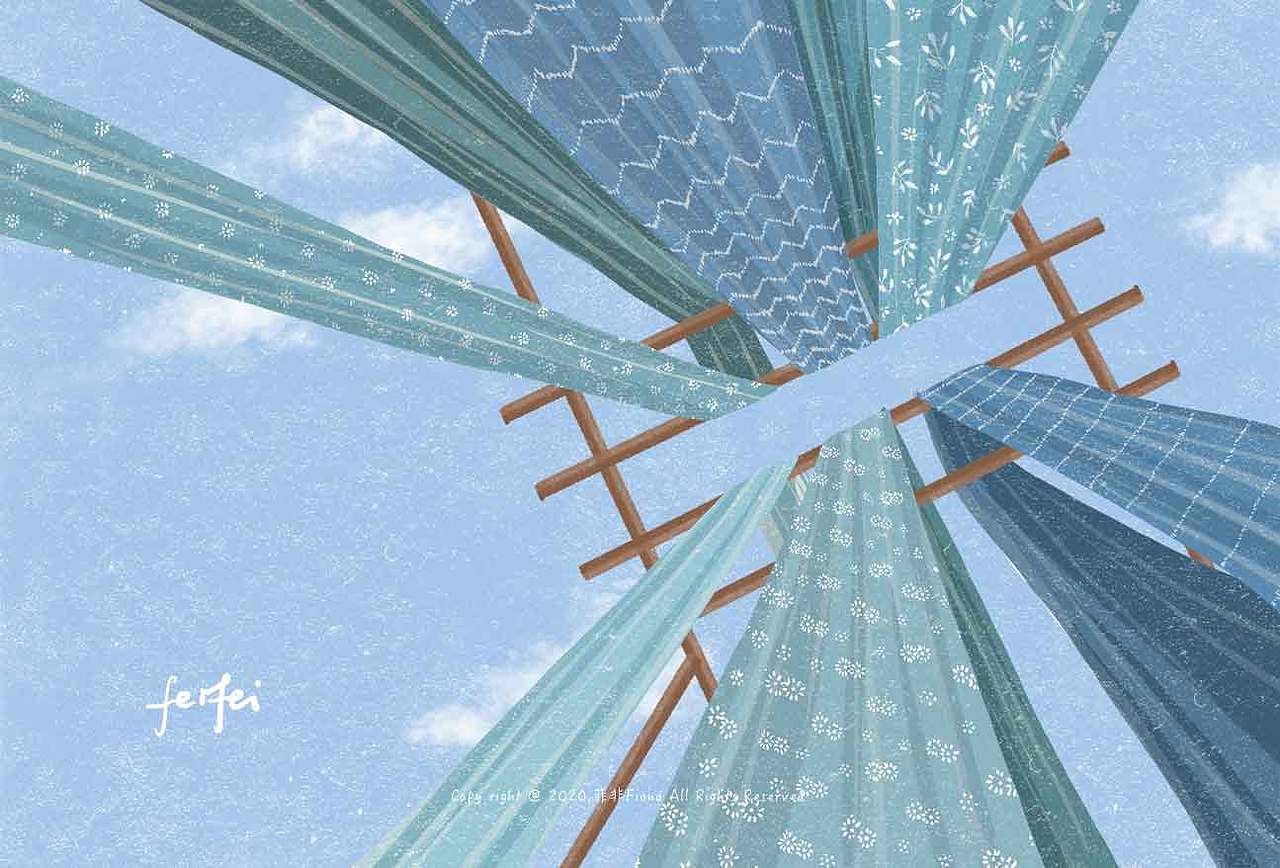 一组与纺织染布有关的插画（图ZMjAzNTI4OTM2） - 商业插画 - 站酷设计师菲非Fiona原创素材 - 站酷ZCOOL