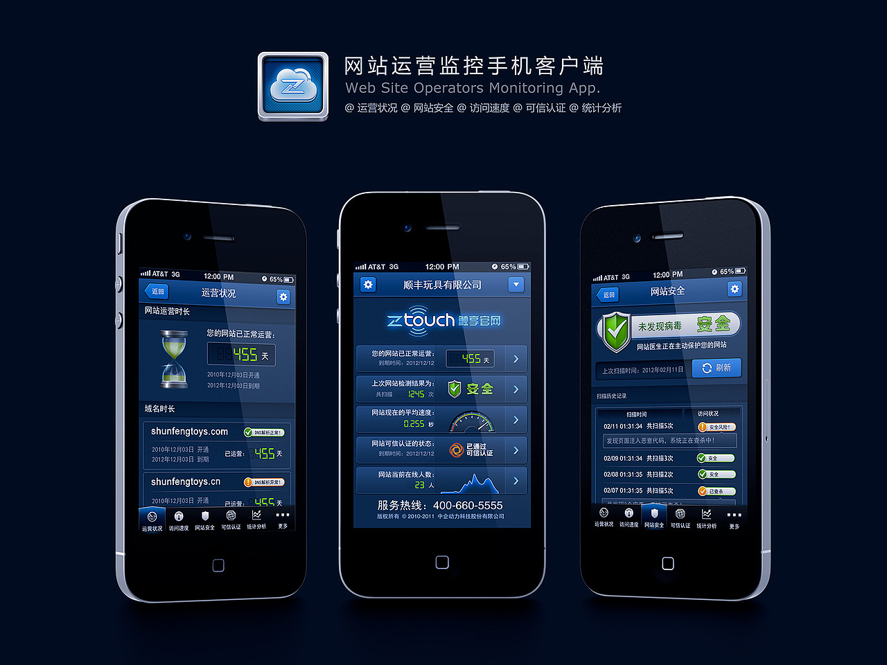 综合信息首页、运营时长、安全状况