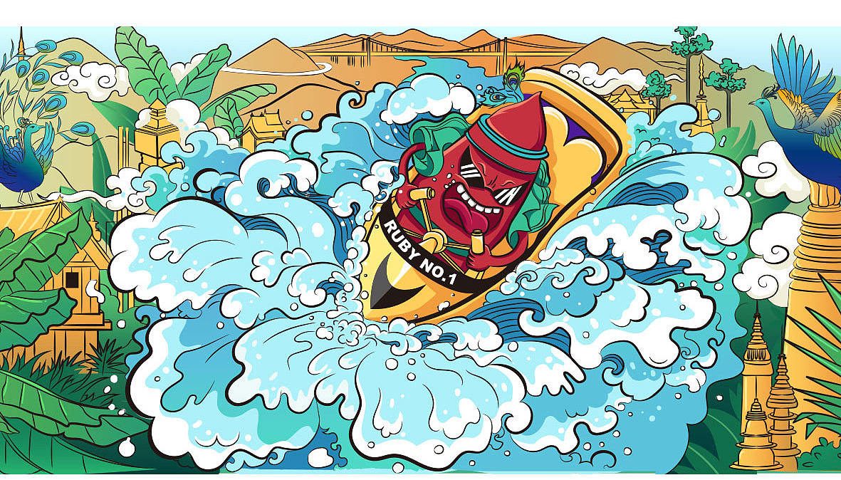 《JET BOAT喷射快艇》LOGO及饮品店IP部分