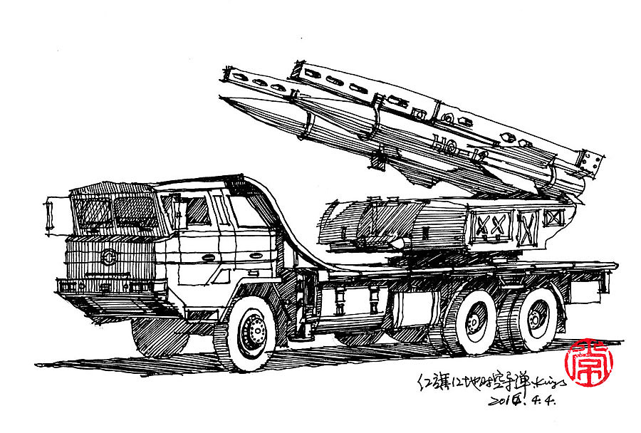 绘车丨2015阅兵式之导弹车
