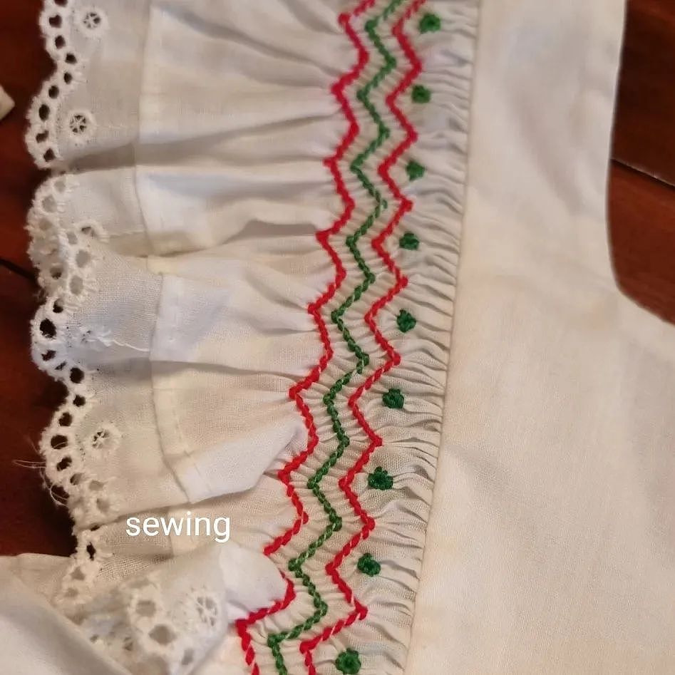 手工打揽(smocking)图片库