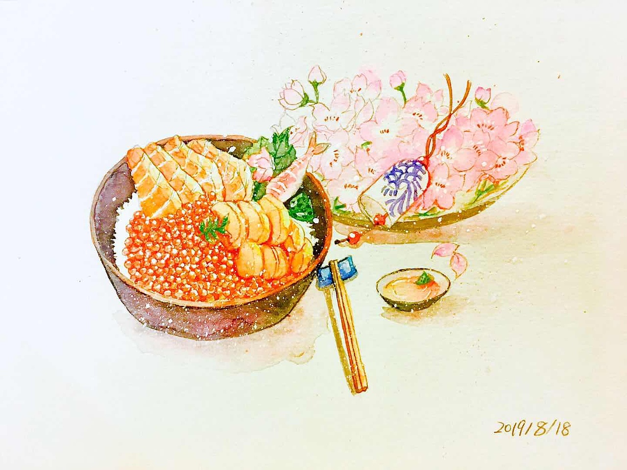 大马哈鱼籽盖浇饭（图ZMTcyNTU4MTY0） - 绘画 - 站酷设计师小沫未知夏原创素材 - 站酷ZCOOL