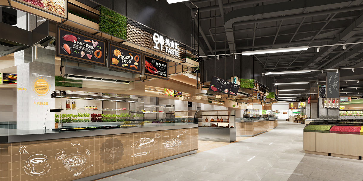 超市空间设计（图ZMjQzNDYwNTc2） - 建筑/空间 - 站酷设计师独立鱼2019原创素材 - 站酷ZCOOL