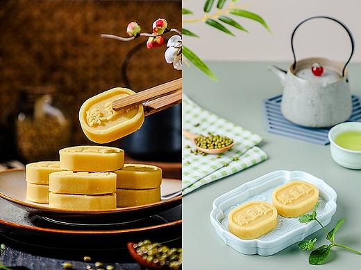 绿豆糕点心月饼面点绿豆冰糕肉松饼桂花糕下午茶蛋黄酥