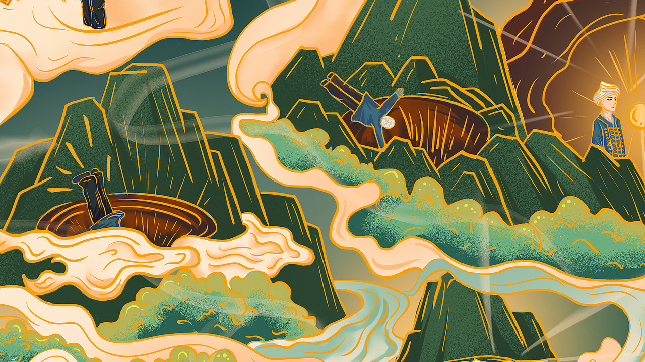 壮族国潮故事性插画