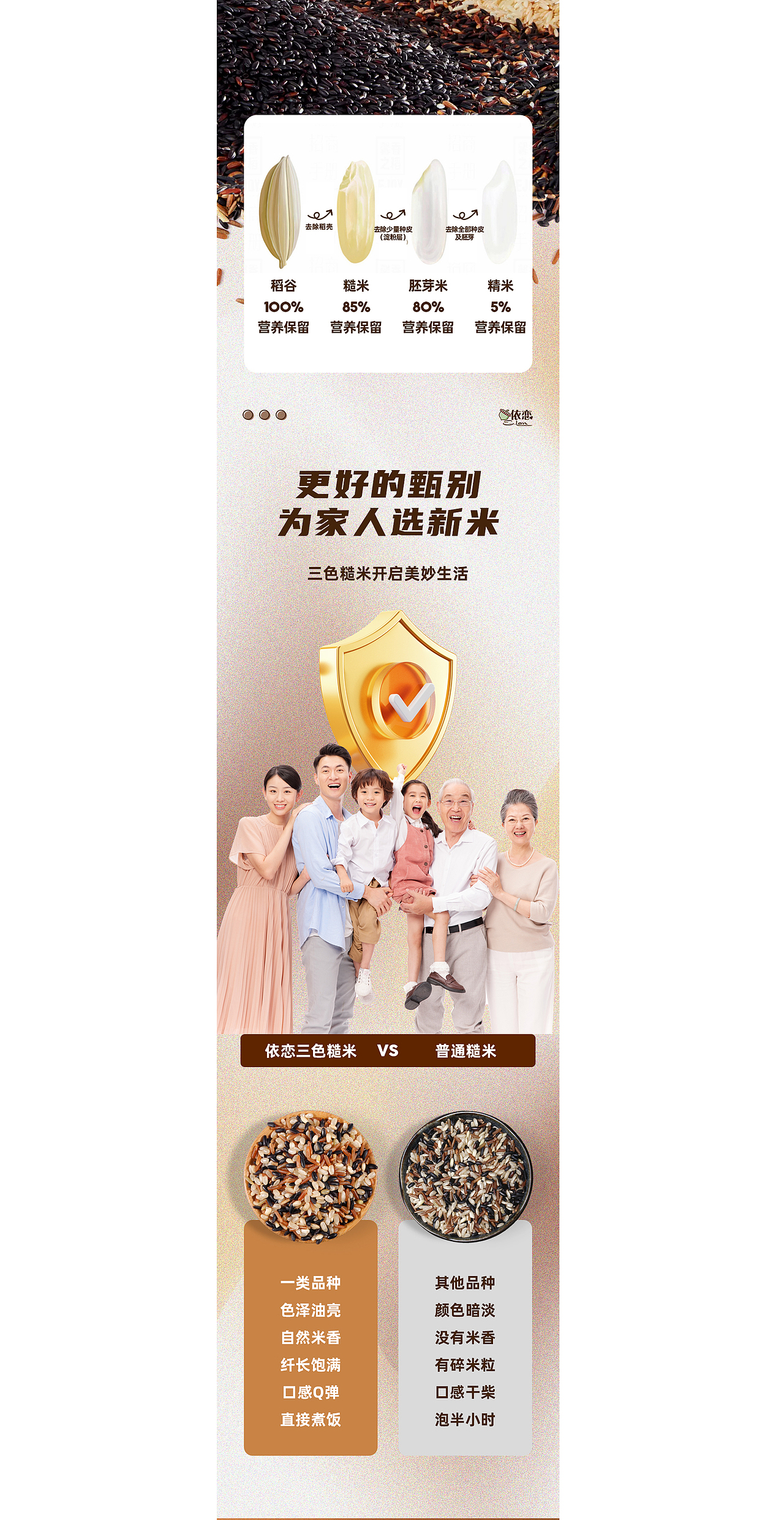 杂粮电商视觉/三色糙米详情页