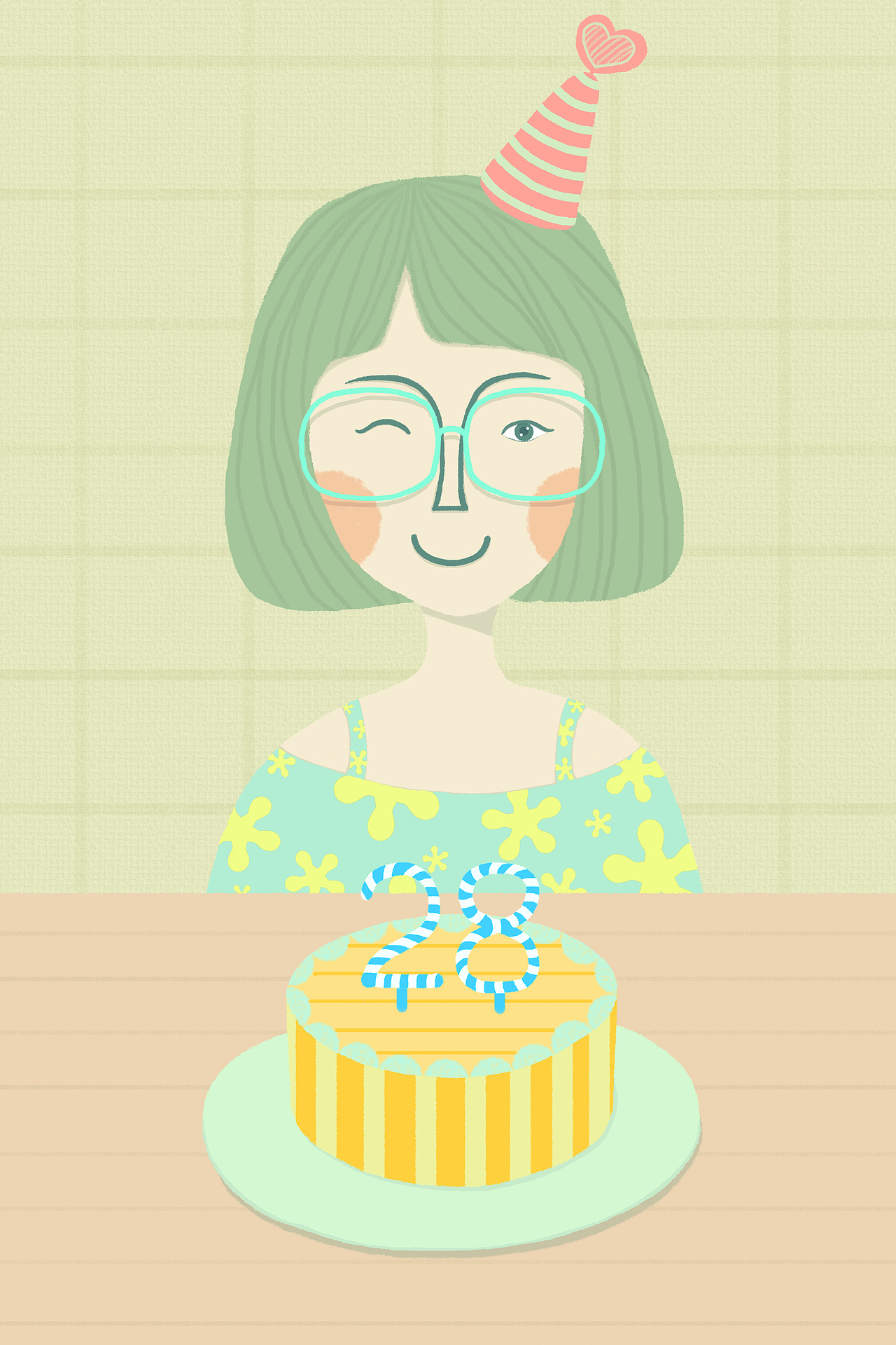 28岁未成年 | 祝自己生日快乐|插画|创作习作|业小浪90_原创作品-站酷