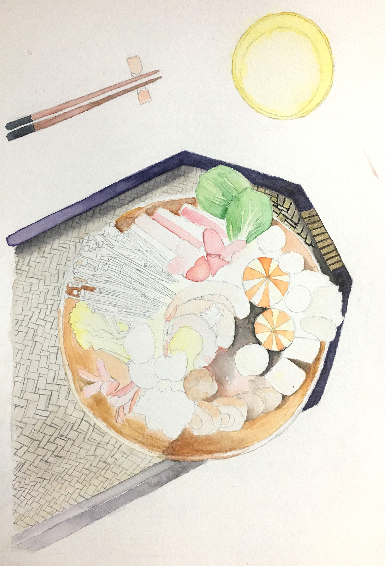 火锅美食·水彩