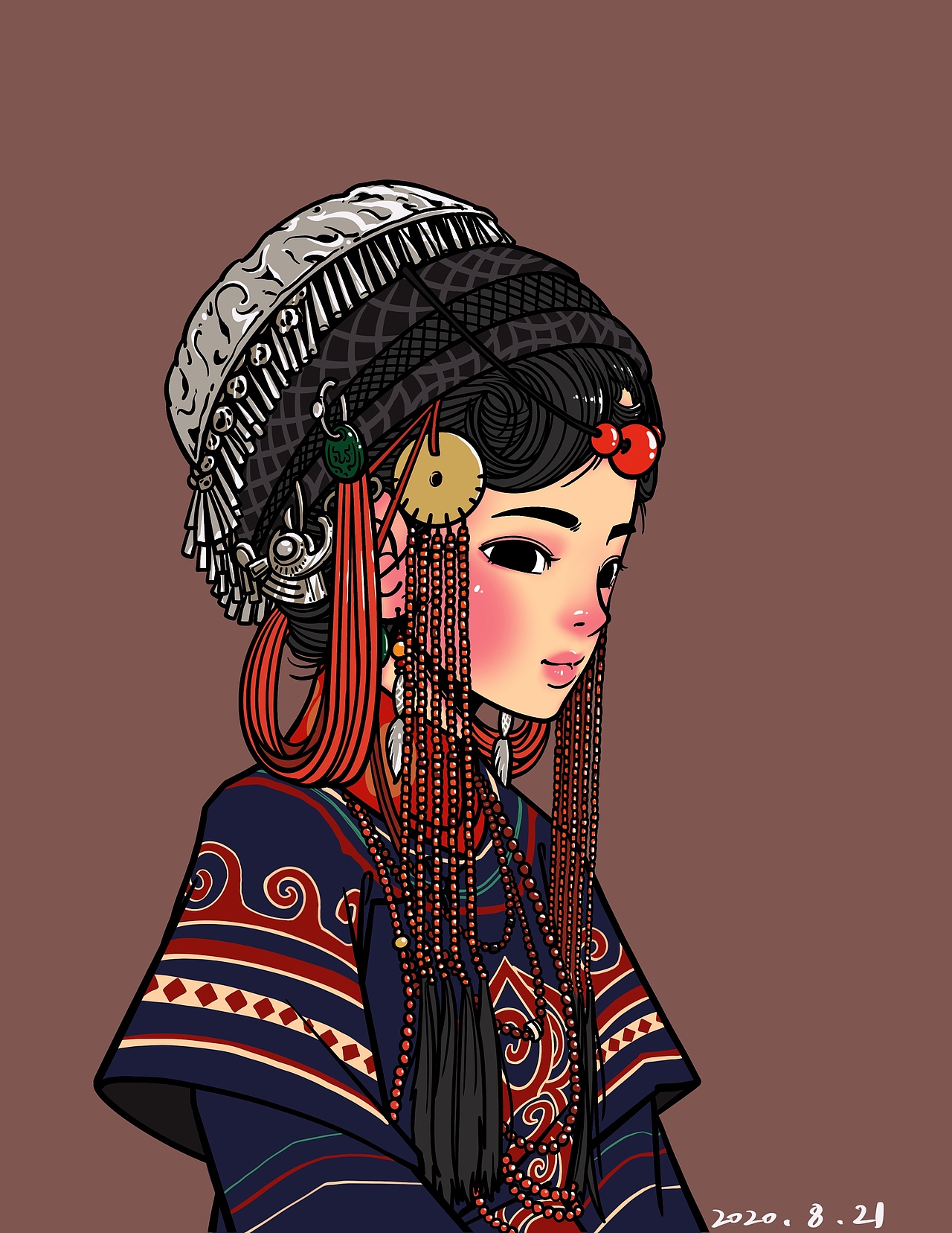 民族风格（图ZMjIxODkzNDc2） - 创作习作 - 站酷设计师一笔耕手绘原创素材 - 站酷ZCOOL