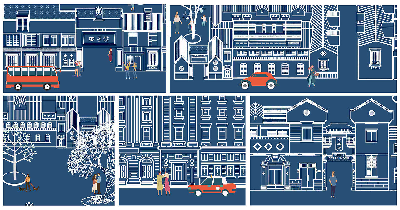 上海街景插画-弄堂篇 shanghai inspiration_longtang